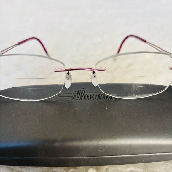 Silhouette Rimless Rose Gold/Burgundy 4299 40 6053 Eyeglasses Frame w/ Case - Picture 14 of 16